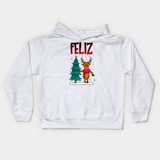 Funny Couple Matching Ugly Feliz Navidad Sweatshirts Kids Hoodie